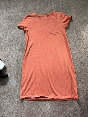Universal Thread Women's Crewneck Tee Dress in Peachy Coral